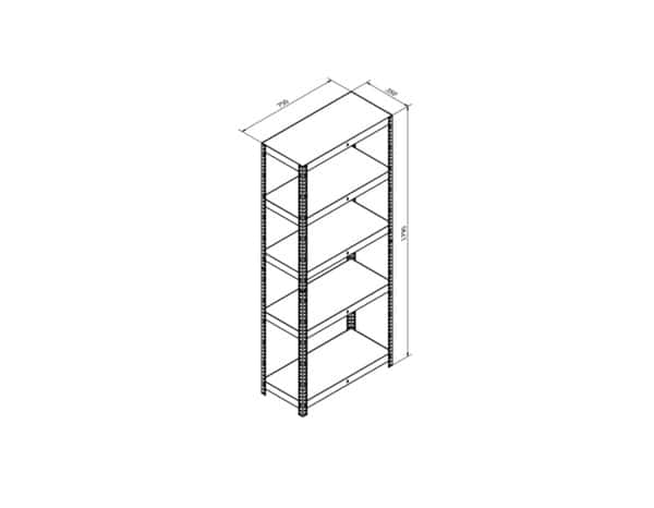 Etagère en bois/métal "Teira" 5 tablettes H. 179 x L. 75 x P. 35 cm - Cooke and Lewis - Brico Dépôt