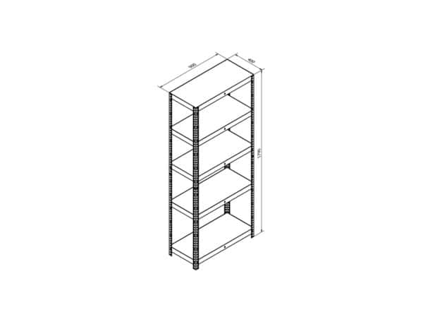 Etagère en bois/métal "Teira" 5 tablettes H. 179 x L. 90 x P. 40 cm - Cooke and Lewis - Brico Dépôt