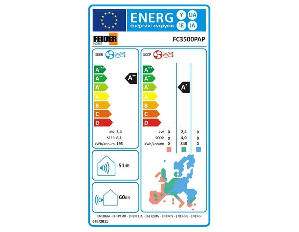 Climatiseur réversible monosplit 3500 W - Feider - Brico Dépôt