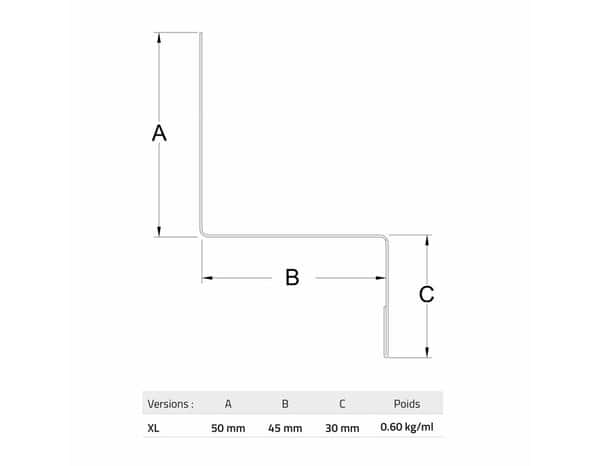 Bavette de démarrage et de jonction pour bardage et parement XL45 2300 mm noir mat - Brico Dépôt