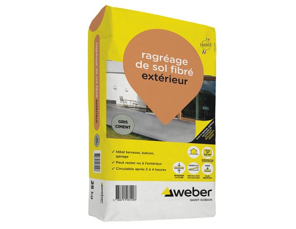 Ragréage de sol fibré extérieur 25 Kg - Brico Dépôt