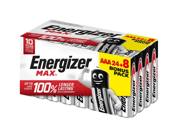 Lot de 24 + 8 piles Energizer max AAA CHP - Energizer - Brico Dépôt