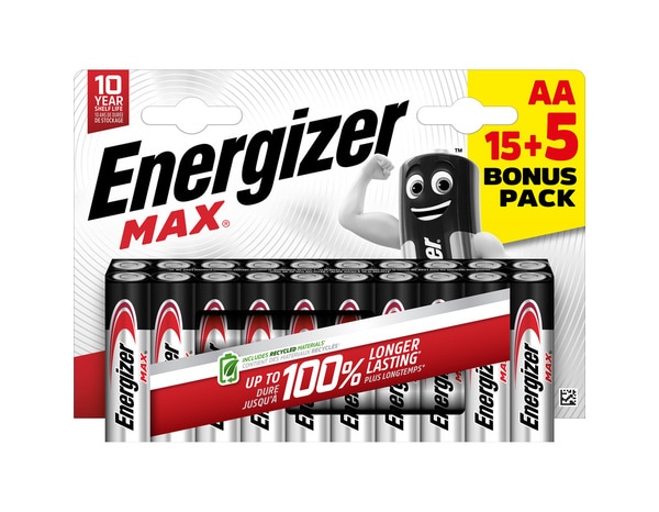 Lot de 15 + 5 piles Energizer max AA CHP - Energizer - Brico Dépôt