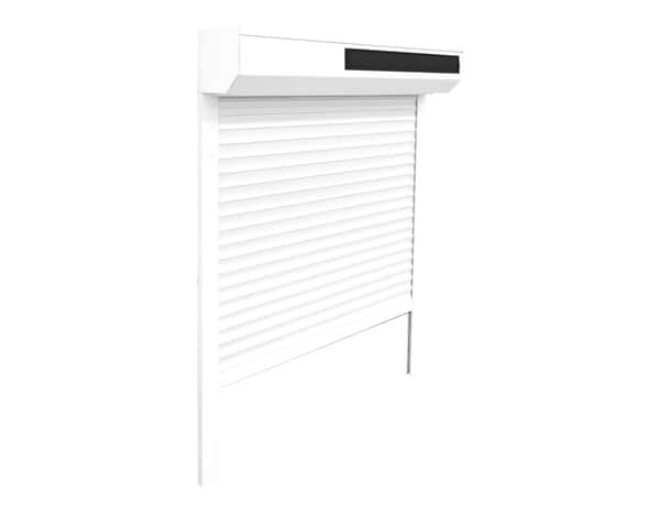 Volet roulant solaire motorisé aluminium blanc 215 x 120 cm - Geom - Brico Dépôt