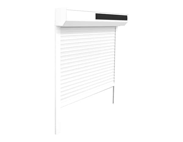 Volet roulant solaire motorisé aluminium blanc 155 x 90 cm - Geom - Brico Dépôt