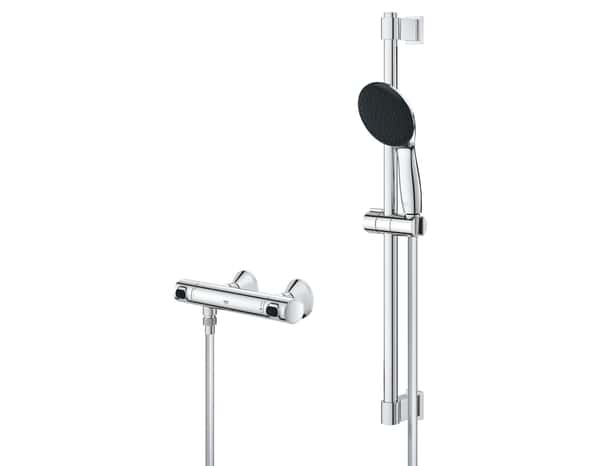 Kit barre de douche thermostatique "Precision Flow" - Grohe - Brico Dépôt