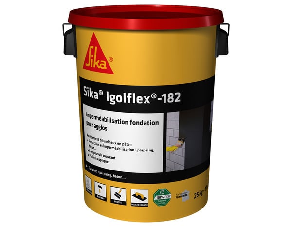 Imperméabilisation fondation pour agglos Igolflex 25 Kg - Sika - Brico Dépôt