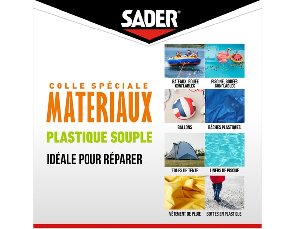 Colle spéciale plastique souple à prise rapide - Tube de 12ml - Sader - Brico Dépôt