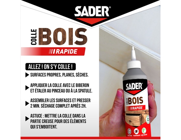 Colle à bois à prise rapide - 250g - Sader - Brico Dépôt