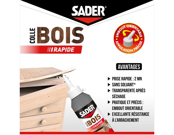 Colle à bois à prise rapide - 250g - Sader - Brico Dépôt