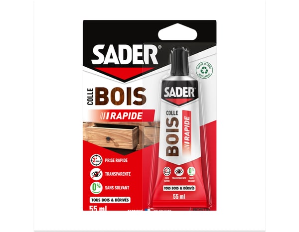 Colle bois à prise rapide - Tube de 55ml - Sader - Brico Dépôt