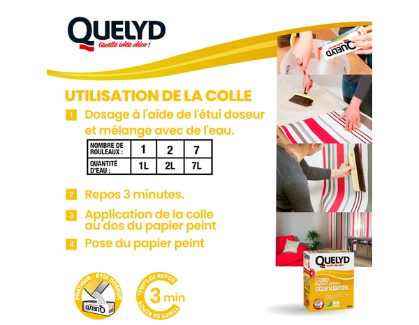 Colle à papiers peints standards - 250 g - Quelyd - Brico Dépôt