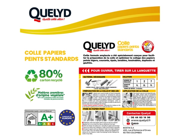 Colle à papiers peints standards - 250 g - Quelyd - Brico Dépôt