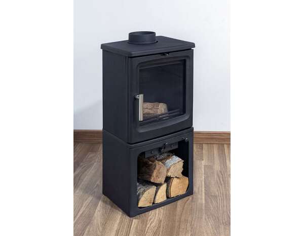 Poêle à Bois "Fogo" 6,5 kW - H. 811 x l. 415 x P. 295 mm - Brico Dépôt