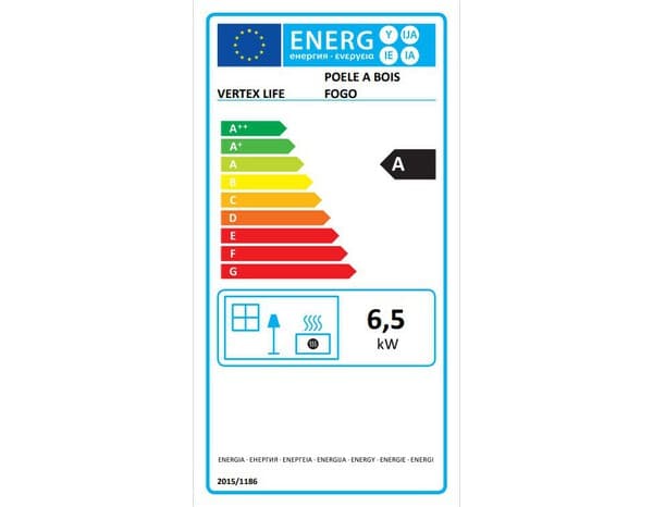 Poêle à Bois "Fogo" 6,5 kW - H. 811 x l. 415 x P. 295 mm - Brico Dépôt