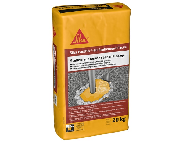 Scellement rapide "Fastfix" gris - sac 20 kg - Sika - Brico Dépôt