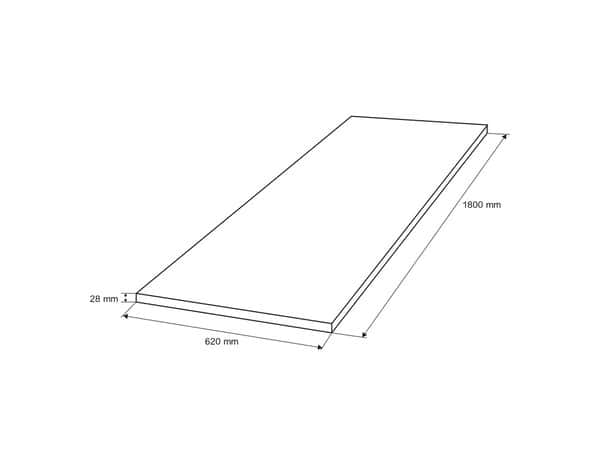 Plan de travail en béton ciré L. 180 cm x Ep. 28 mm - Brico Dépôt