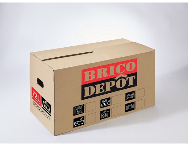 Carton de déménagement Brico dépôt 72 L - L. 60 x P. 40 x H. 30 cm. - Brico Dépôt