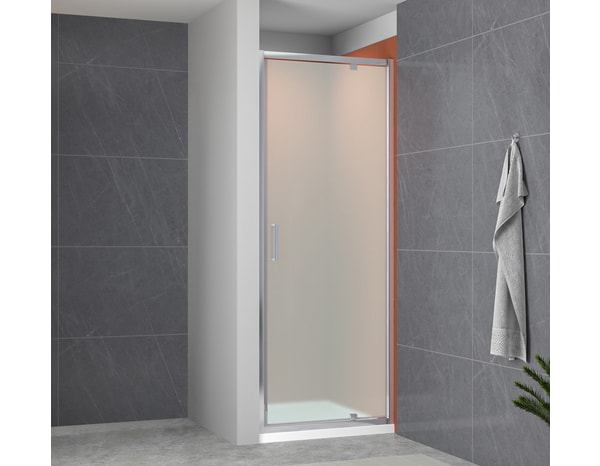 Porte de douche pivotante 80 cm verre dépoli - Brico Dépôt