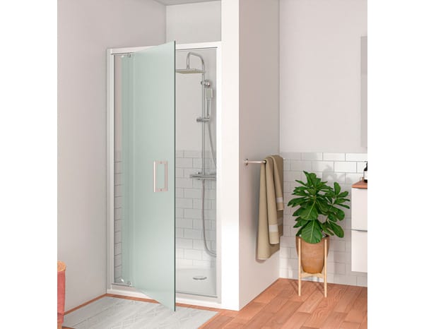 Porte de douche pivotante 80 cm verre dépoli - Brico Dépôt