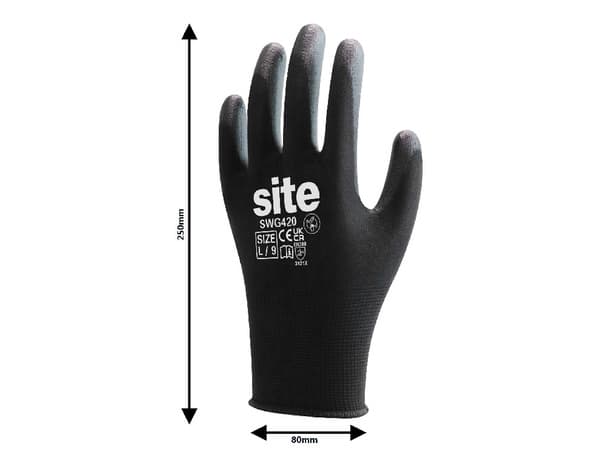 Gants tous travaux pleins noir polyuréthane Taille.9 - Site - Brico Dépôt