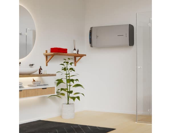 Chauffe-eau électrique plat gris multi positions "Velis Tech Wifi" - 80L - Ariston - Brico Dépôt