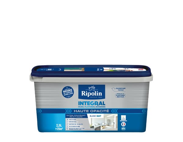 Peinture monocouche blanche murs plafonds boiseries aspect mat 2.5 L - Ripolin - Brico Dépôt