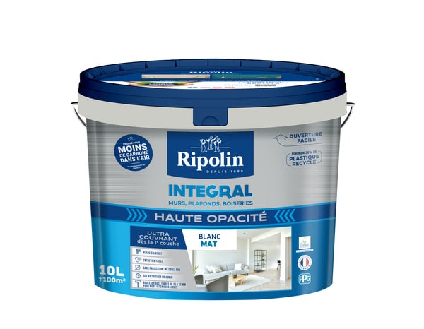 Peinture monocouche blanche 10 L finition mat  - Ripolin - Brico Dépôt