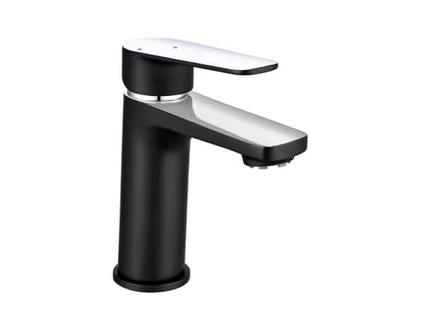 Mitigeur lavabo noir /chrome Roccos - Brico Dépôt