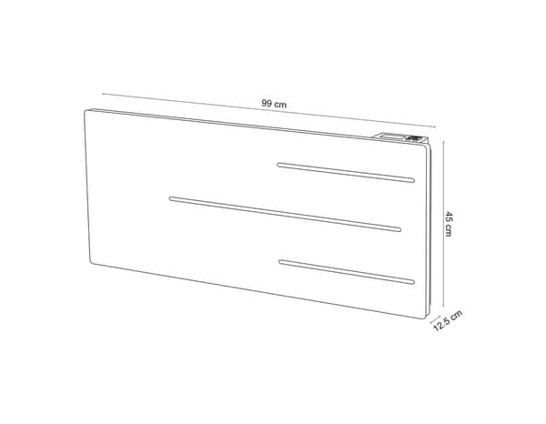 Radiateur "Vestfold" 2000 w blanc bodner Ep.: 12,5 cm - Bodner - Brico Dépôt