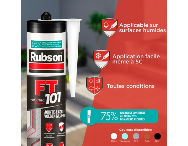 Mastic haute qualité, étanche, multi-matériaux FT 101 transparent, cartouche 280 ml - Rubson - Brico Dépôt