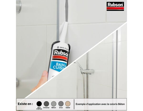 Mastic bain & cuisine, joint silicone multi-matériaux, couleur ardoise 280 ml - Rubson - Brico Dépôt