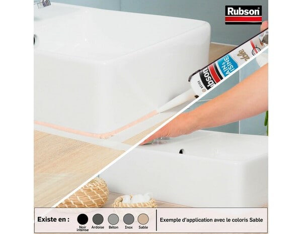 Mastic bain & cuisine, joint silicone multi-matériaux, couleur béton 280 ml - Rubson - Brico Dépôt