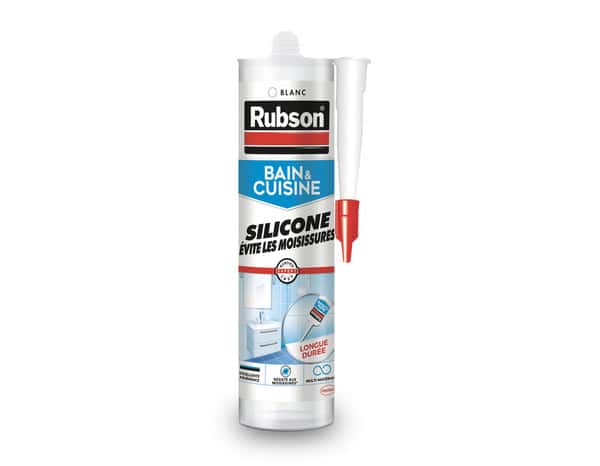 Mastic bain & cuisine pure silicone anti-moisissures blanc, 280 ml - Rubson - Brico Dépôt