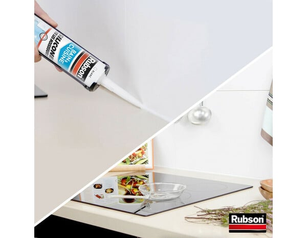 Lot de 2 cartouches, mastic bain & cuisine, étanche et antifongique, blanc, 280 ml - Rubson - Brico Dépôt