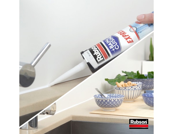 Mastic bain & cuisine express, joint silicone étanche, séchage rapide blanc, 280 ml - Rubson - Brico Dépôt