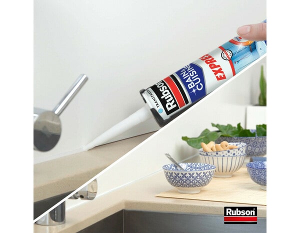 Mastic bain & cuisine express, joint silicone longue durée, étanche - transparent 280 ml - Rubson - Brico Dépôt