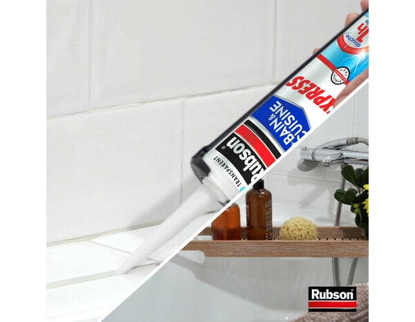 Mastic bain & cuisine express, joint silicone longue durée, étanche - transparent 280 ml - Rubson - Brico Dépôt