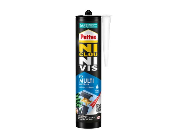 Colle de fixation Ni Clou Ni Vis, tous supports, mastic blanc, cartouche de 450 g - Pattex - Brico Dépôt