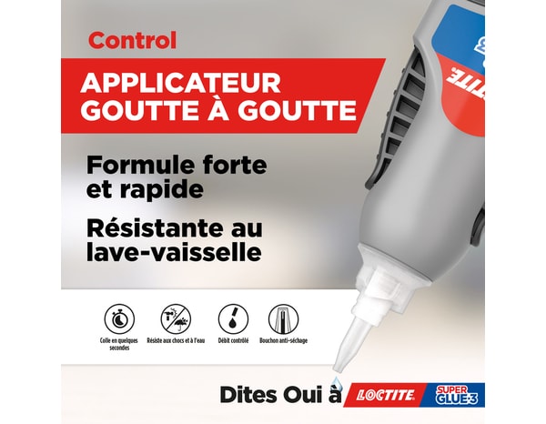 Colle cyanoacrylate control liquide superglue-3, tube 3 g - Loctite - Brico Dépôt