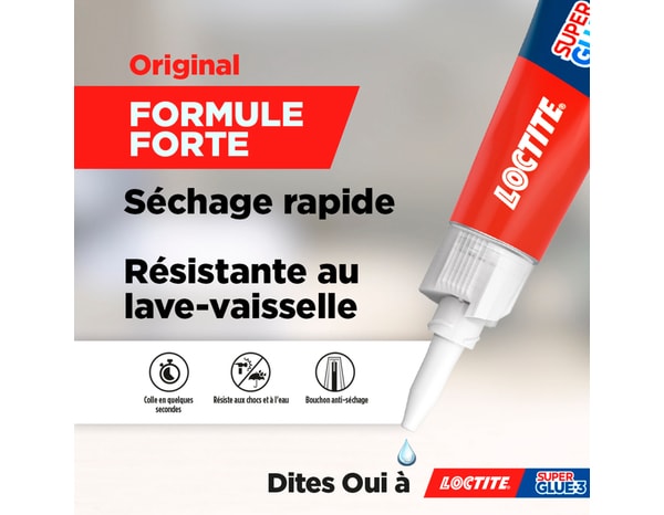 Colle forte, liquide super glue-3 original, tous matériaux, transparente, tube 3 g - Loctite - Brico Dépôt