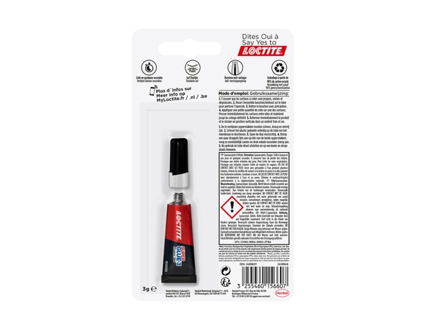 Colle forte en gel super glue-3 power gel, transparente - tube 3 g - Loctite - Brico Dépôt