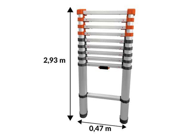 Echelle télescopique en aluminium 2,90 M - Brico Dépôt