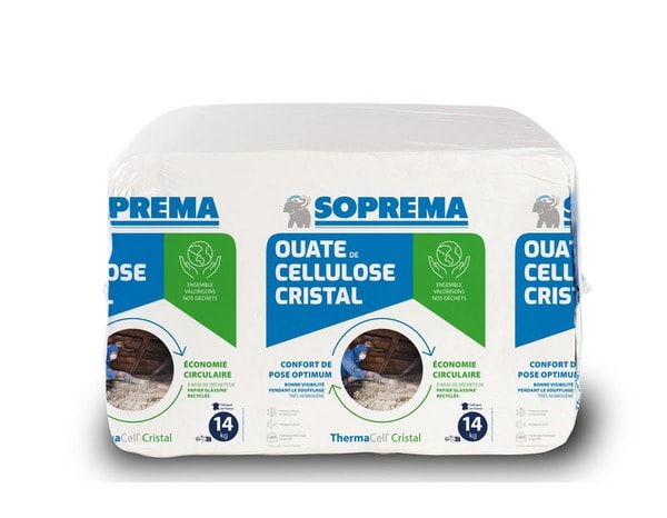 Ouate de cellulose, isolant thermo-acoustique vrac - 14 kg - Soprema - Brico Dépôt