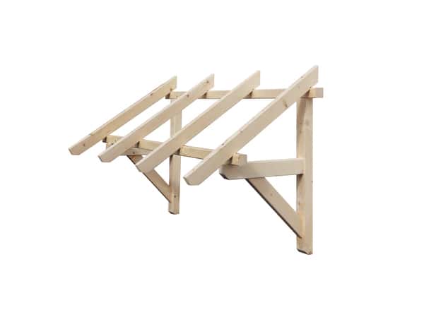 Marquise en bois- L. 139 cm mitre RC001 - Geom - Brico Dépôt