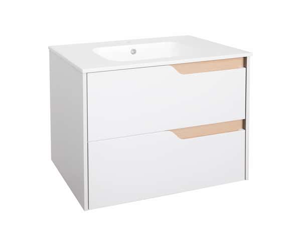 Ensemble meuble + vasque + miroir “Tolima” blanc - L.79 x P. 45 x H. 60 cm. - Brico Dépôt