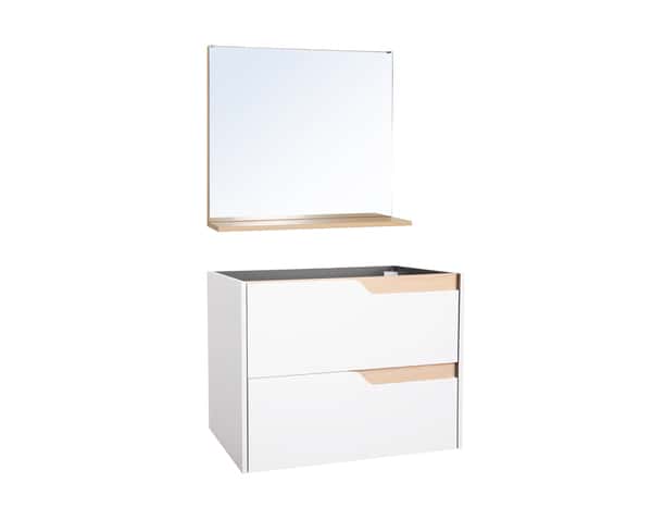 Ensemble meuble + vasque + miroir “Tolima” blanc - L.79 x P. 45 x H. 60 cm. - Brico Dépôt