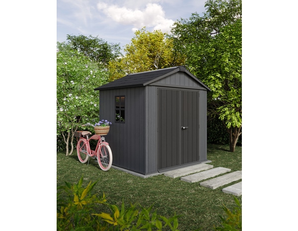 Abri de jardin "NEWTON PLUS 757/775" en résine coloris gris anthracite 5,13 m² - Keter - Brico Dépôt