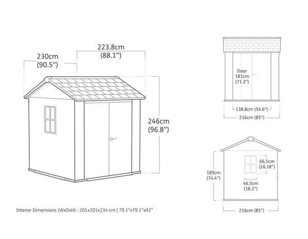 Abri de jardin "NEWTON PLUS 757/775" en résine coloris gris anthracite 5,13 m² - Keter - Brico Dépôt