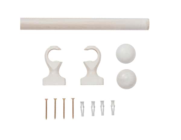 Kit barre à rideau 150cm bois blanc - Brico Dépôt